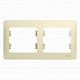Рамка для розетки на 2 поста бежевая SE Glossa GSL000202