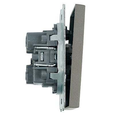 Переключатель 1-клавишный (механизм), STEKKER Эмили, 250В, 10A, RSW10-5105-09, антрацит, soft touch