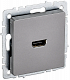 Розетка HDMI IEK Brite РHDMI-0-БрС сталь BR-H10-K46