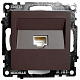 Розетка компьютерная 1-местная RJ-45 (механизм), STEKKER Катрин GLS00-7107-04, шоколад