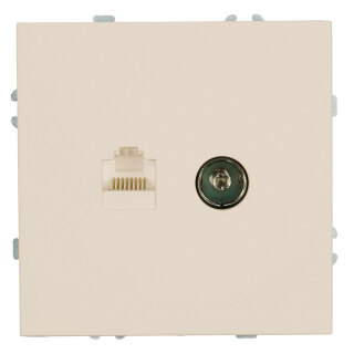 Розетка TV + компьютерная RJ-45 (механизм), STEKKER Эмили, RST00-5106-08, кашемир, soft touch