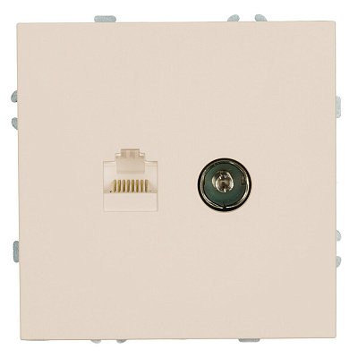 Розетка TV + компьютерная RJ-45 (механизм), STEKKER Эмили, RST00-5106-08, кашемир, soft touch