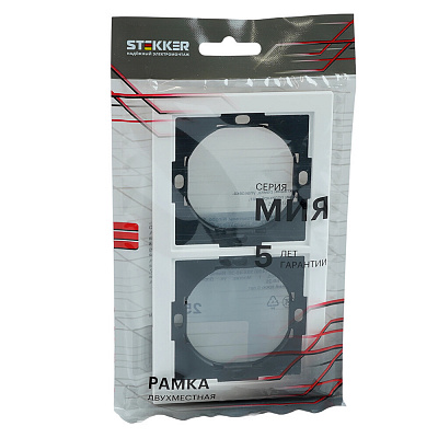 Рамка 2-местная, STEKKER Мия, PFR00-3002-01, белая магнолия