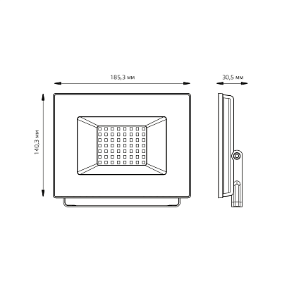 Прожектор Gauss Elementary 50W 4475lm 4000К 200-240V LED 613100250