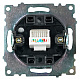 Розетка компьютерная 1-местная RJ-45 (механизм), STEKKER Катрин GLS00-7107-05, черный