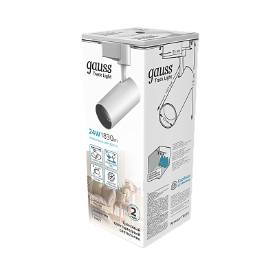 Трековый светильник Gauss 24W 1830lm 4000K 180-240V TR070