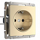 Розетка с заземлением и шторками Werkel шампань a050858