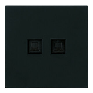 Розетка компьютерная 2-местная RJ-45 (механизм), STEKKER Мия, RST00-3111-05, черный бархат