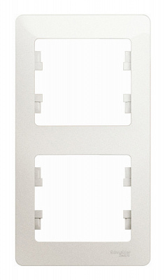 Рамка на 2 поста SE Glossa перламутр GSL000606