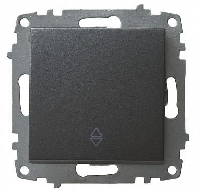 Переключатель одноклавишный Zena дымчатый проходной 609-011100-209