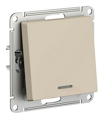 Выключатель одноклавишный SE AtlasDesign с подсветкой механизм песочный ATN001213