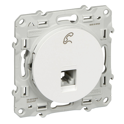 Розетка RJ12 белая SE Odace S52R497