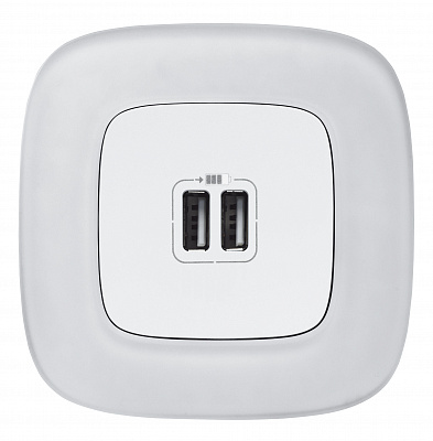 Розетка 2USB 240В/5В 1500мА с лицевой панелью белое Legrand Valena Alure 754995