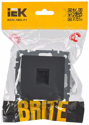 Розетка RJ45 IEK Brite кат.5E РК10-БрГ графит BR-K10-1-K53