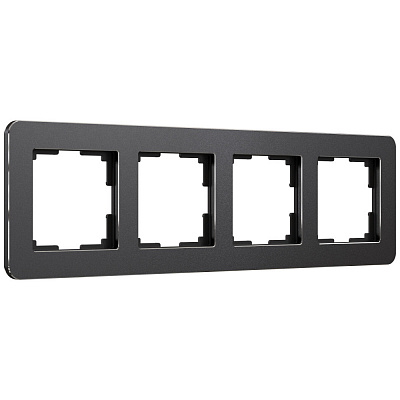 Рамка на 4 поста Werkel Platinum W0042608 черный алюминий a059219