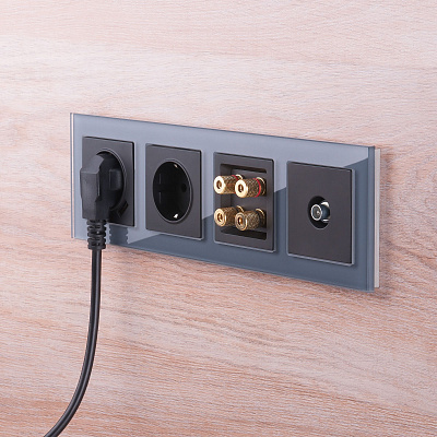 Розетка ТВ проходная Werkel черный a033758