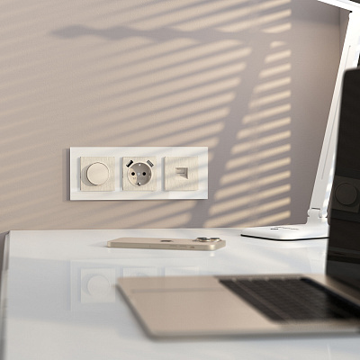 Телефонная розетка RJ-11 Werkel перламутровый рифленый a040903