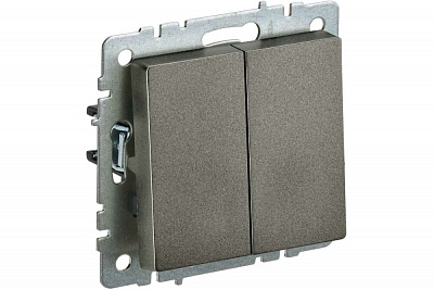 Выключатель двухклавишный IEK Brite ВС10-2-0-БрТБ бронза BR-V20-0-10-K45