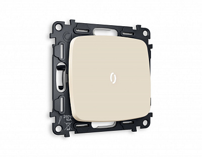 Комплект механизма 1-клавишного выключателя с подсветкой 5600K OMEGA MO322015 Бежевый матовый QUANT