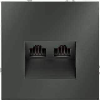 Розетка компьютерная двойная встраиваемая VOLTUM S70  RJ45+RJ45 категория 6  VLS060206, титан