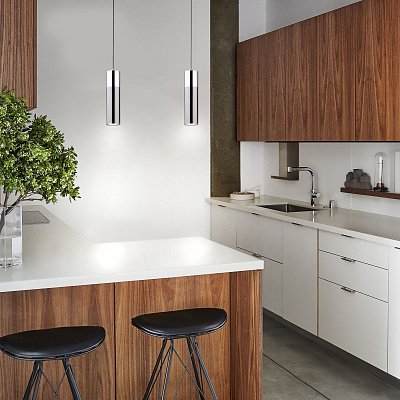 Подвесной светильник Eurosvet 50135/1 LED хром/черный жемчуг 00000084445