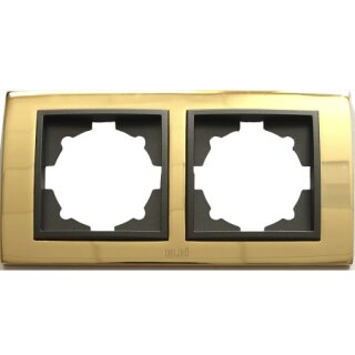 Рамка для розетки на 2 поста золото/дымчатый EL-BI Zena Platin 500-073411-226