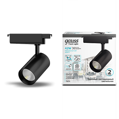 Светильник трековый Gauss 42W 3650lm 4000K 180-240V IP20 LED TR074