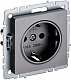 Розетка с заземлением IEK Brite РС11-1-0-БрС сталь BR-R11-16-K46