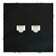 Розетка компьютерная 2-местная RJ-45 (механизм), STEKKER Эмили, RST00-5111-05, черный уголь, soft touch