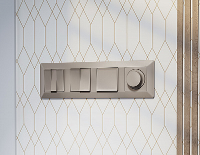 Комплект механизма 2-клавишного выключателя ALFA MA363010 Серо-бежевый матовый QUANT