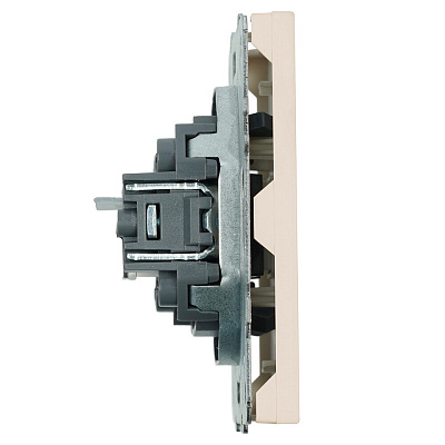 Розетка компьютерная 1-местная RJ-45 (механизм), STEKKER Эмили, RST00-5117-08, кашемир, soft touch