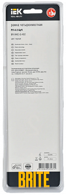 Рамка на 4 поста IEK Brite РУ-4-2-БрЧ BR-M42-G-K02