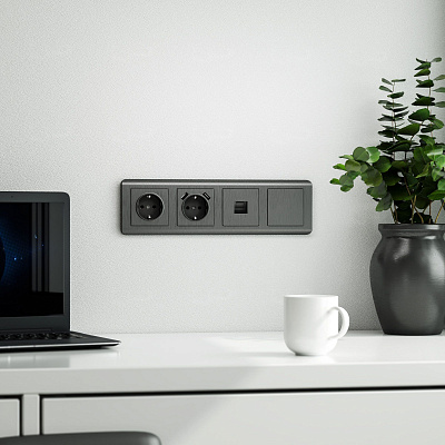 Заглушка Werkel графит рифленый a050753