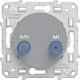 Розетка R-TV/SAT алюминий SE Odace S53R454