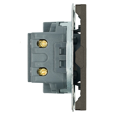 Розетка 2-местная USB + Type C (механизм), STEKKER Эмили, 250В, 20W, RST10-5115-09, антрацит, soft touch