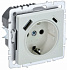 Розетка с заземлением и защитными шторками USB IEK Brite A+C 18Вт РЮш11-1-БрЖ жемчуг BR-R14-16-U22-018-K36