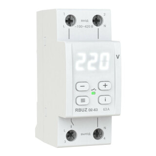 Реле напряжения RBUZ D2-63 63A (max 80A) 13900BA c индикацией