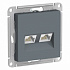 Розетка RJ45+RJ45 грифель SE AtlasDesign ATN000785