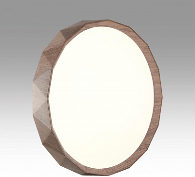 Светильник настенно-потолочный NOVOTECH LED 48Вт 7637/DLN BASICA SN 169  3000/4000/6000К D385 IP43 CCT ZIF WO пластик коричневый под дерево