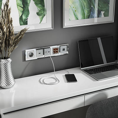 Розетка акустическая Werkel серебряные a030816