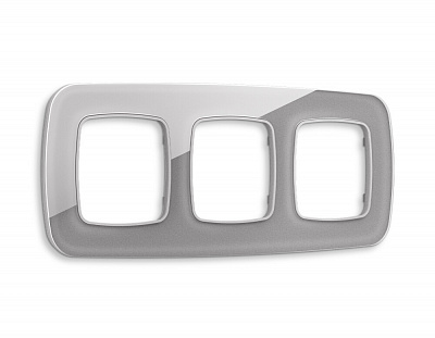 Рамка OMEGA Radian (Сталь Стекло органическое) на 3 поста OF320503