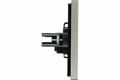 Розетка IEK FORTEPIANO без заземления, без защитных шторок, винтовое крепление, 10А FP518 сталь FP-R10-10-K46