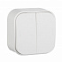 Выключатель двухклавишный белый Legrand Quteo 782202