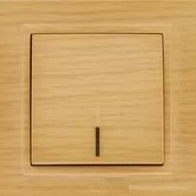 Переключатель одноклавишный с подсветкой проходной Zena береза 609-012700-210